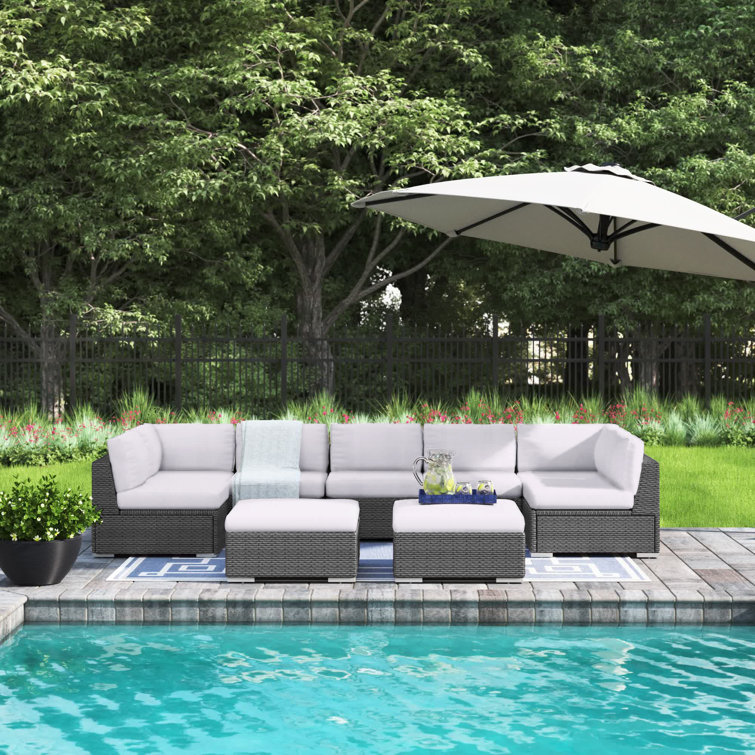 Sol 72 Outdoor™ Cabral Wicker/Rattan 7 Person Seating Group with